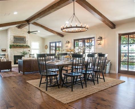 Get This Look Fixer Upper Big Country House Living And Dining Rooms