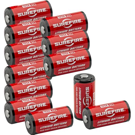 Surefire 123a Lithium Batteries 3v 12 Pack Sf12a Bb Cs Farmstead Outdoors