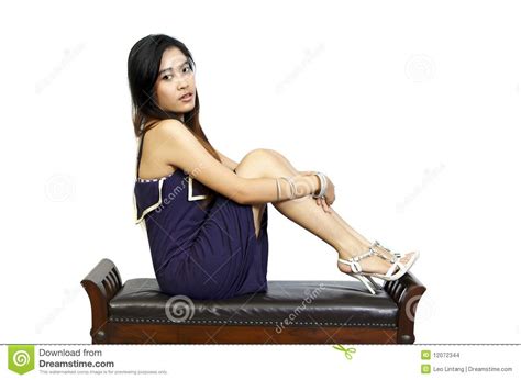 Model Sitting On Chair Stock Photo Image Of Human Shirt