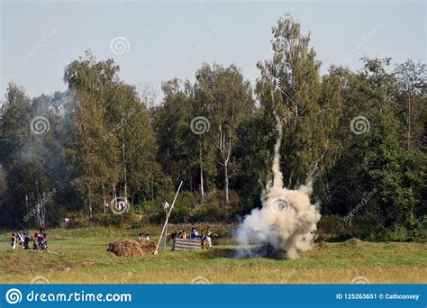 Fume On The Battle Field First World War Battle Reenactment Editorial