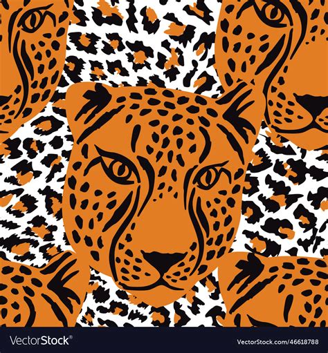 Leopards Seamless Pattern Royalty Free Vector Image