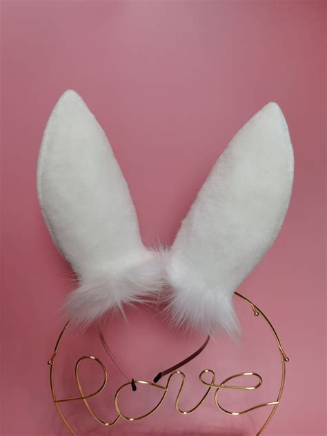 75 Kawaii White Bunny Ears Headbandwhite Cabbit Etsy