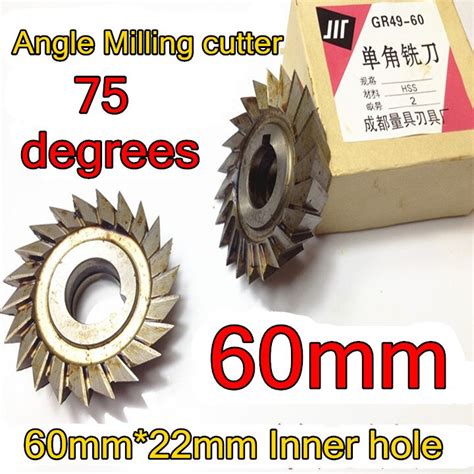60mm75 Degrees22 Mm Inner Hole Hss Angle Milling Cutter Hss Cutting