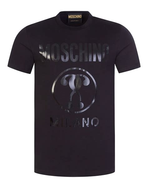 Moschino Mens Double Question Mark T Shirt Black