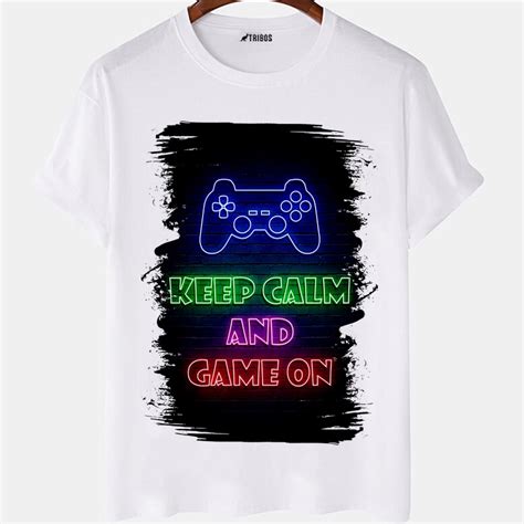 Camiseta Masculina Keep Calm And Game On Playstation Camisa Blusa