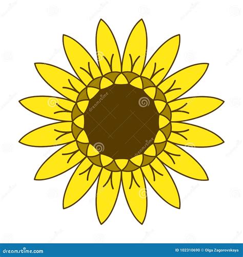 Sunflower Gardening Logo Symbol Icon Flat Style Design Vector Stock