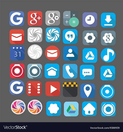 Android Icons Royalty Free Vector Image Vectorstock