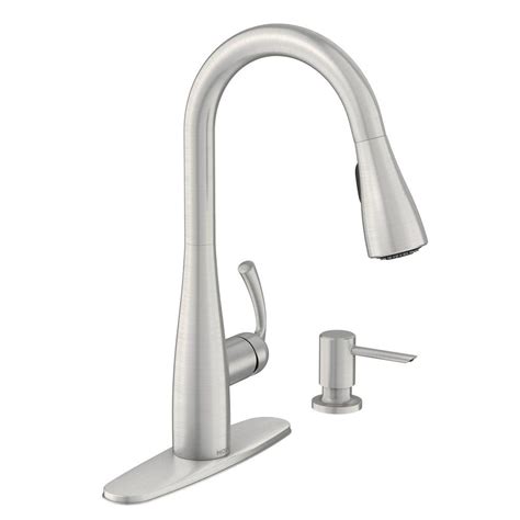 As the #1 faucet brand in north america, moen offers a diverse selection of thoughtfully designed kitchen and bath faucets, showerheads. MOEN Essie Single-Handle Pull-Down Sprayer Kitchen Faucet ...