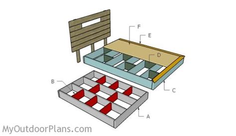 2×4 wood / plywood sheets / 1×6 wood. Floating Bed Frame Plans | MyOutdoorPlans | Free ...