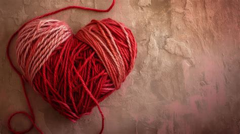 Heart Shaped Yarn Red Wool Heart Knitting Crafts Valentine S Day