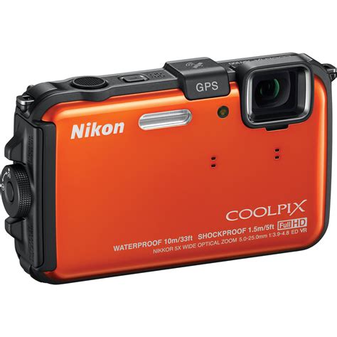 Nikon Coolpix Aw100 Waterproof Digital Camera Orange 26293 Bandh