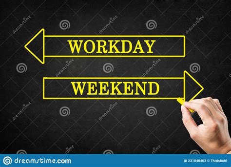 Workday Vs Weekend Arrows Concept Stock Illustration Illustration Of