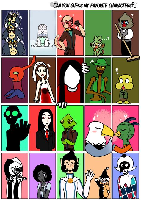 Can You Guess Some Of My Favorite Characters Meme By Majoracats On