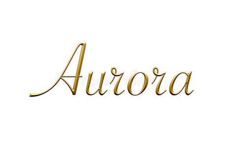 Aurora Female Name Gold 3d Icon On White Background Decorative