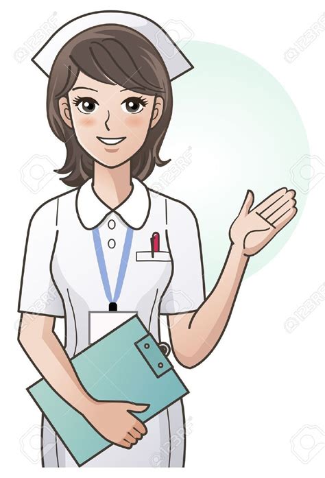 Young Nurse Guiding Information With The Hand Royalty Free Cliparts