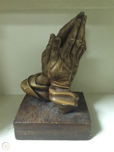 Vintage Praying Hands Sculpture By Brower 1889817542