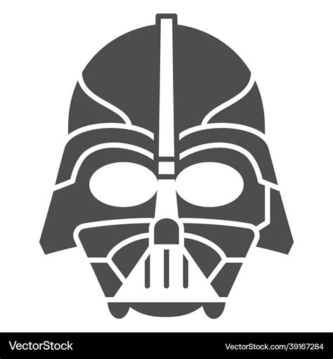 Darth Vader Solid Icon Star Wars Concept Dark Vector Image