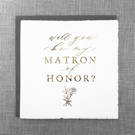Greeting Card Will You Be My Matron Of Honor Us Courtney Rose Design