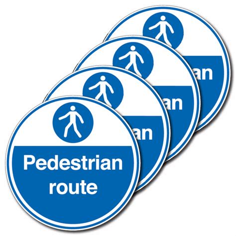 4 Pack Anti Slip Floor Signs Pedestrian Route Seton
