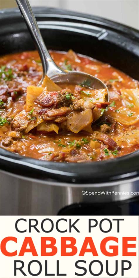 Throw everything in crock pot and stir. Crock Pot Cabbage Roll Soup is a simple twist on traditional Cabbage Rolls, a family favorite ...