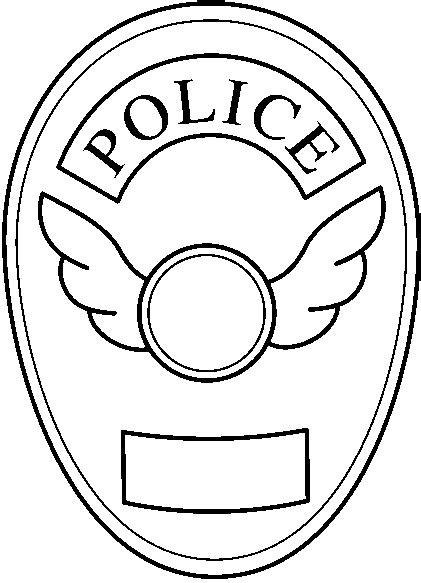 Police Badge Black And White Clipart Kid 2 Clipartix