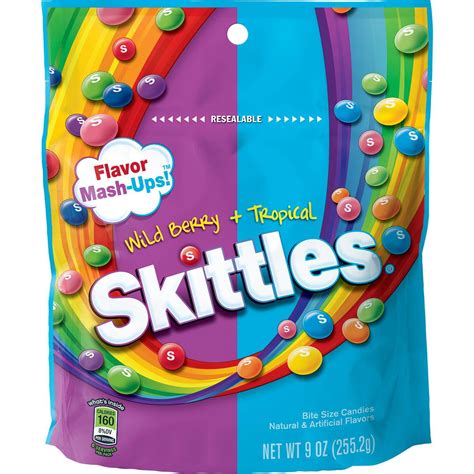 Skittles Flavor Mash Ups Wild Berry And Tropical Candy 9 Ounce 8 Bags