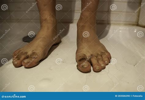 Dirty Feet Shower Stock Photo Image Of Lifestyle Fresh