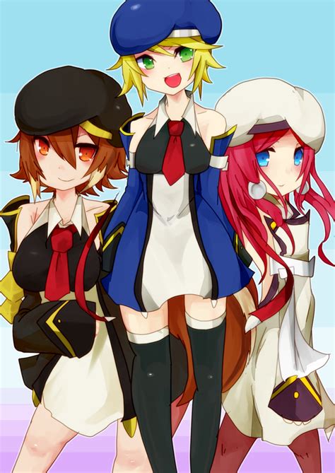 Makoto Nanaya Noel Vermillion And Tsubaki Yayoi Blazblue Drawn By