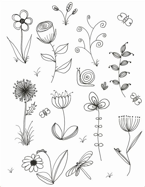 Line Drawing Simple Line Art Flowers Download Free Mock Up
