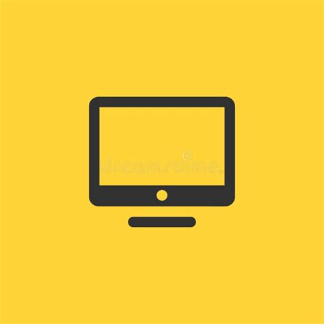 Computer Monitor Icon Flat Pc Symbol Vector Illustration Isolated On