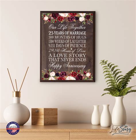 Buy Lifesong Milestones 12x15 25th Anniversary Wall Plaque 25 Years Of