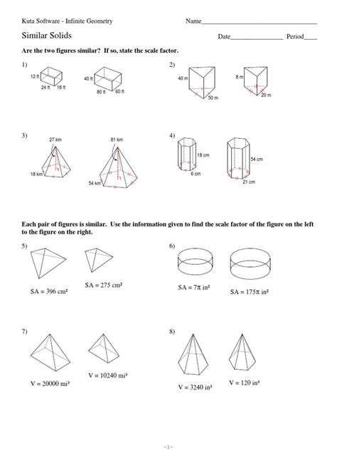 Grade 6 math worksheets on finding the volume and surface area of rectangular prisms. Volume Of Prisms And Cylinders Worksheet Kuta | Kids ...