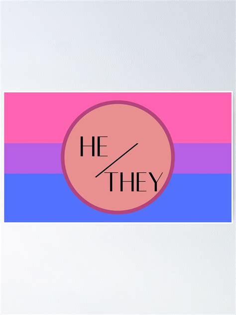 Hethey Pronouns With Bi Flag Poster For Sale By Mysticteakettle
