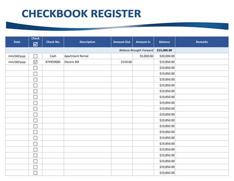 39 Checkbook Register Templates 100 Free Printable Templatelab