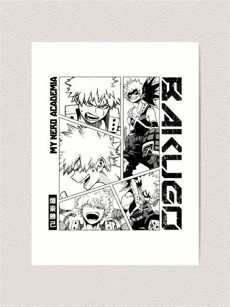 Katsuki Bakugo My Hero Academia Manga Panel Black And White