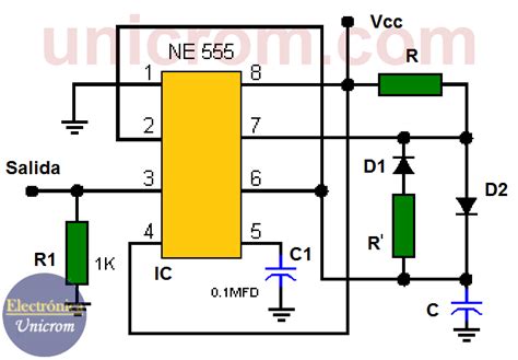 Multivibrador Astable Con T1 T2 Usando Un 555 Electrónica Unicrom