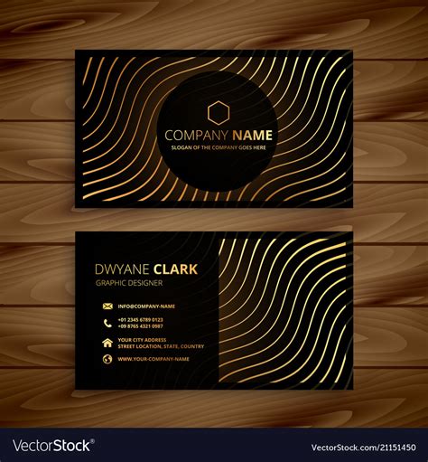 Golden Premium Business Card Template Royalty Free Vector