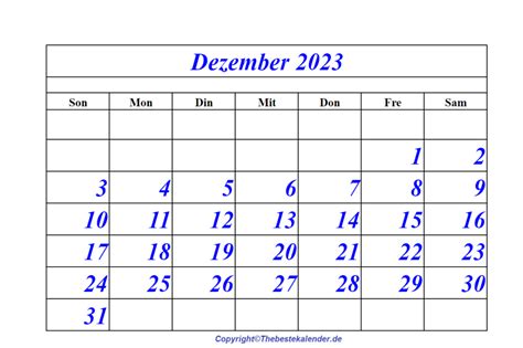 Dezember 2023 Kalender Zum Ausdrucken The Beste Kalender