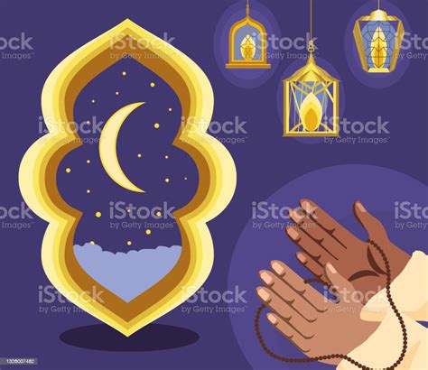 Eid Al Adha Prayer Stock Illustration Download Image Now Arabia