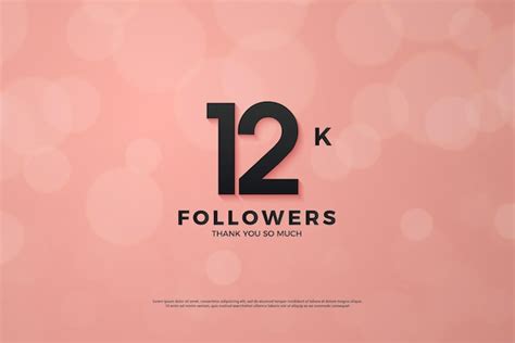 Premium Vector 12k Followers With Numbers On Pink Background