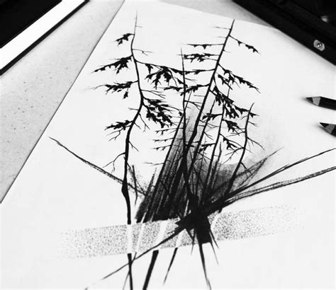 Dark Forest Sketch Drawing By Block Tattoo Post 17791 Forest Sketch