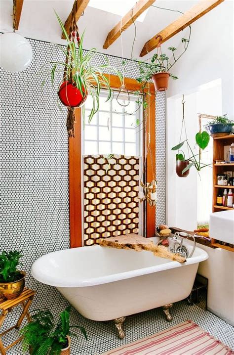 Find tons of stylish boho bathroom ideas that you will totally adore! 24 Examples To Pull Off Boho Style In Your Bathroom - DigsDigs