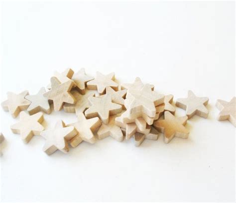 25 Miniature Wooden Stars 34 Unfinished Wooden Stars Etsy Wooden