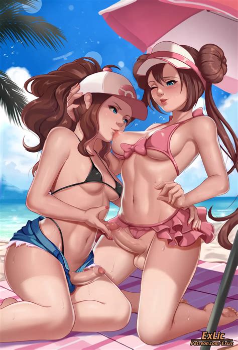Naughty Beach Time With Hilda And Rosa Exlic Pokemon Nudes