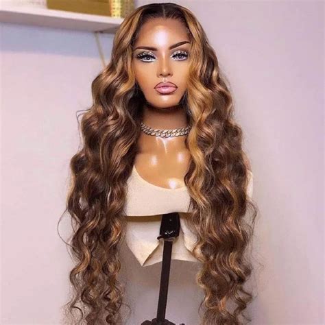 Highlight 30 32 Inch 360 Hd Lace Front Wigs Body Wave P427 Highlight