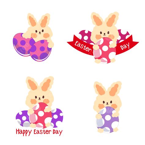 Easter Stickers Vector Png Images Cute Happy Easter Sticker Easter