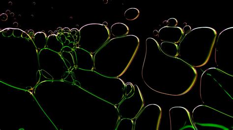 Download Wallpaper 2560x1440 Liquid Bubbles Glare Green Macro