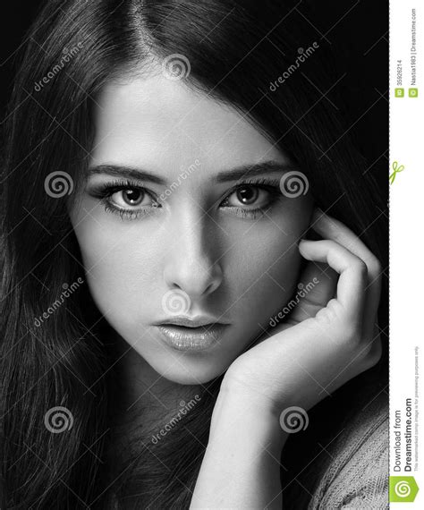 Woman Face Closeup Black Stock Images Image 35926214