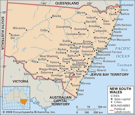 Map Of New South Wales Australia With Cities And Towns Maps Of The