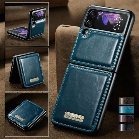 Luxury Genuine Leather Phone Case For Samsung Z Flip3 Flip4 5g